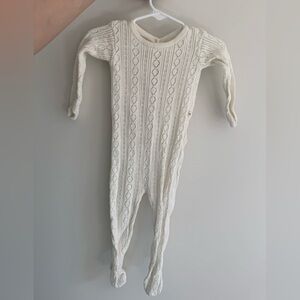 Elegant Cream Knit Kids Footie